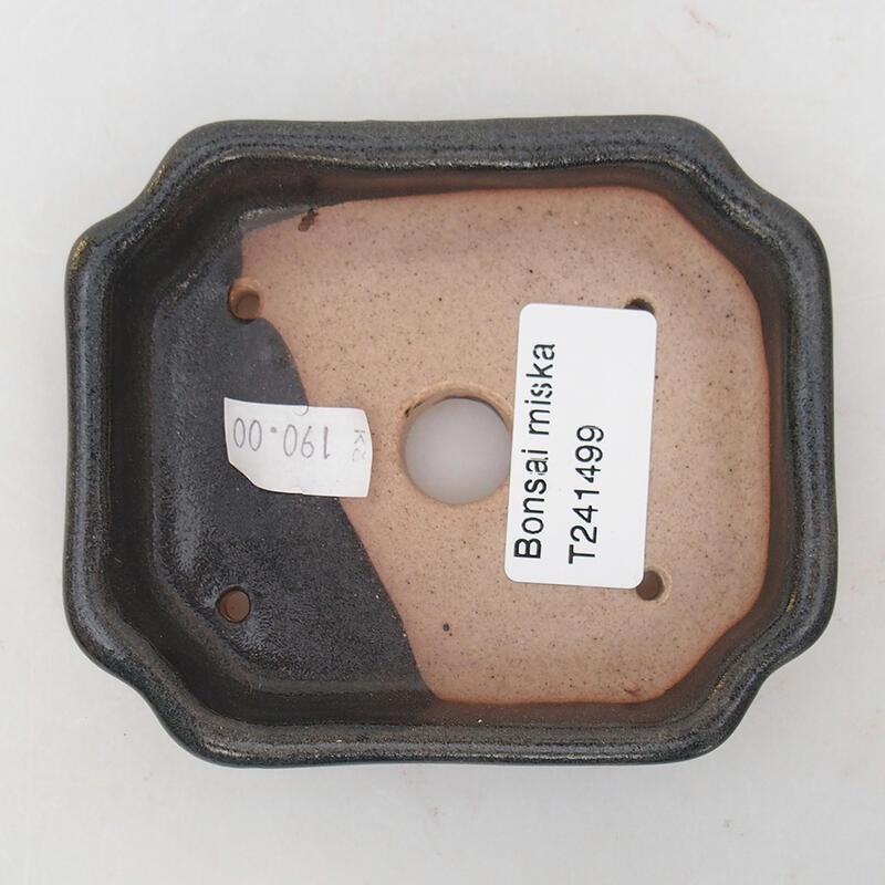 Bonsaischale aus Keramik 10 x 8 x 2 cm, schwarz