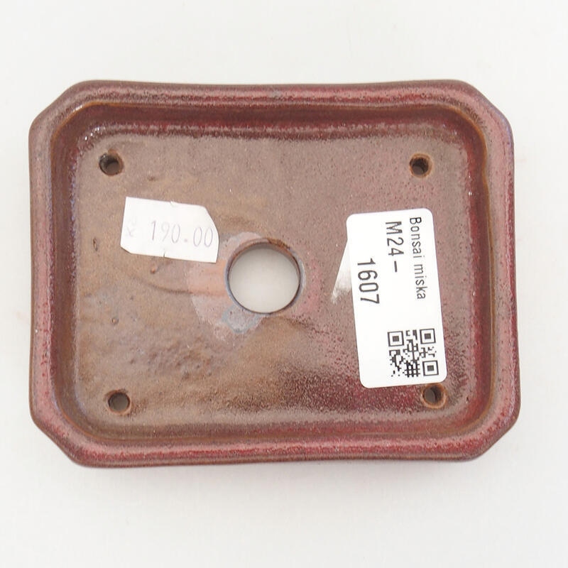 Bonsaischale aus Keramik 10 x 8 x 2 cm, bordeauxrot