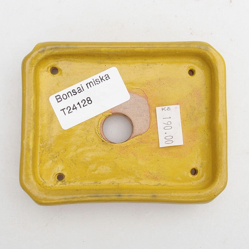 Bonsaischale aus Keramik 10 x 8 x 2 cm, gelb