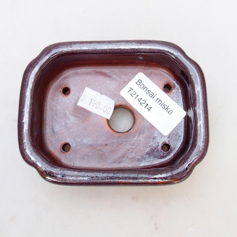 Bonsaischale aus Keramik 10 x 8 x 3,5 cm, braun