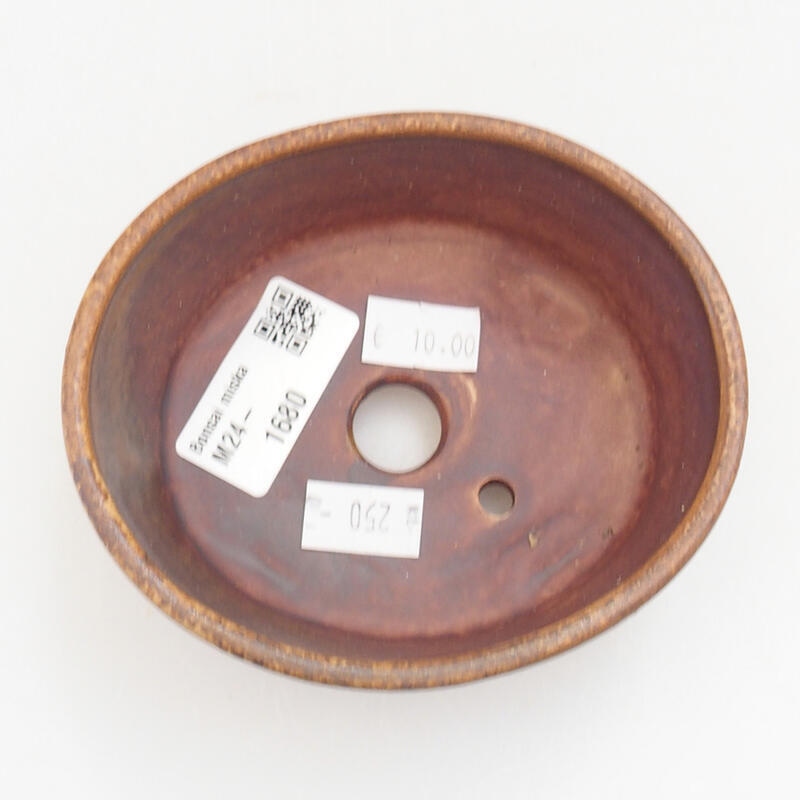 Bonsaischale aus Keramik 10 x 9 x 5 cm, orange