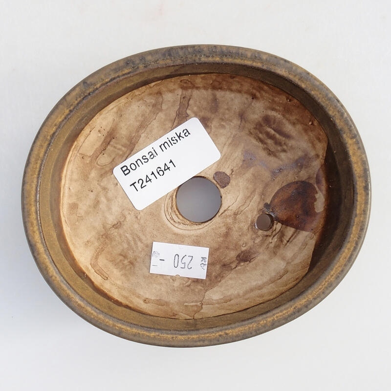 Bonsaischale aus Keramik 11,5 x 10 x 3,5 cm, braun