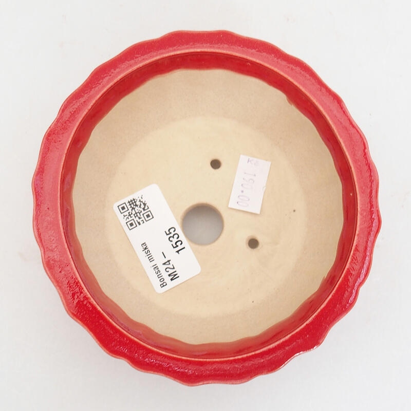 Bonsaischale aus Keramik 11,5 x 11,5 x 5 cm, Farbe rot