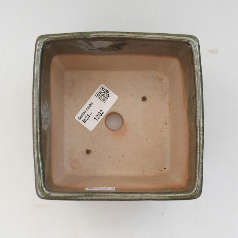 Bonsaischale aus Keramik 11,5 x 11,5 x 9 cm, grün