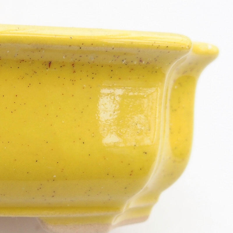 Bonsaischale aus Keramik 11,5 x 8,5 x 4 cm, gelb