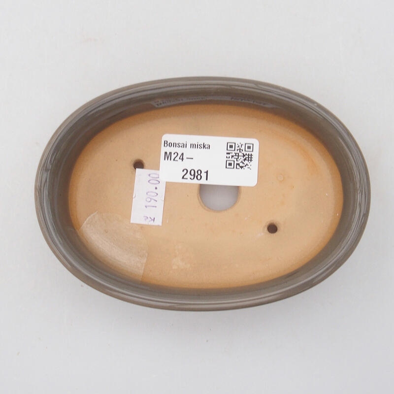 Bonsaischale aus Keramik 11,5 x 8 x 2,5 cm, grau