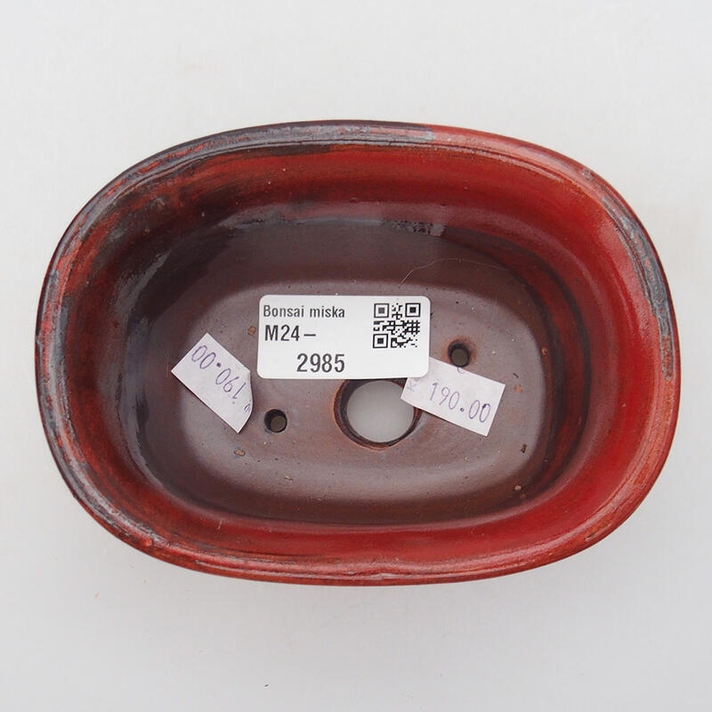 Bonsaischale aus Keramik 11,5 x 8 x 5 cm, Farbe rot