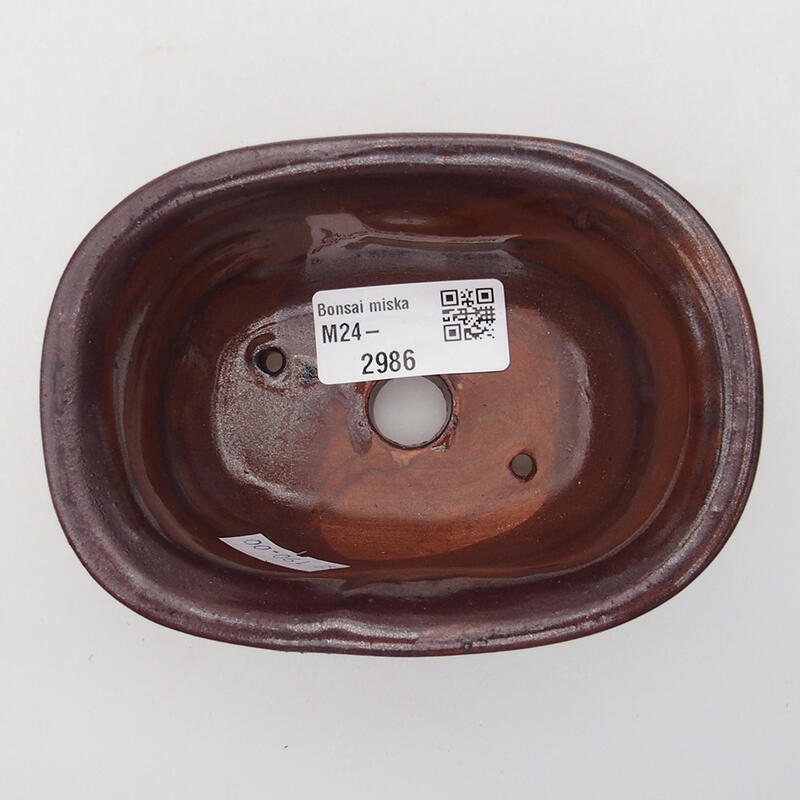 Bonsaischale aus Keramik 11,5 x 8 x 5 cm, Farbe braun-schwarz