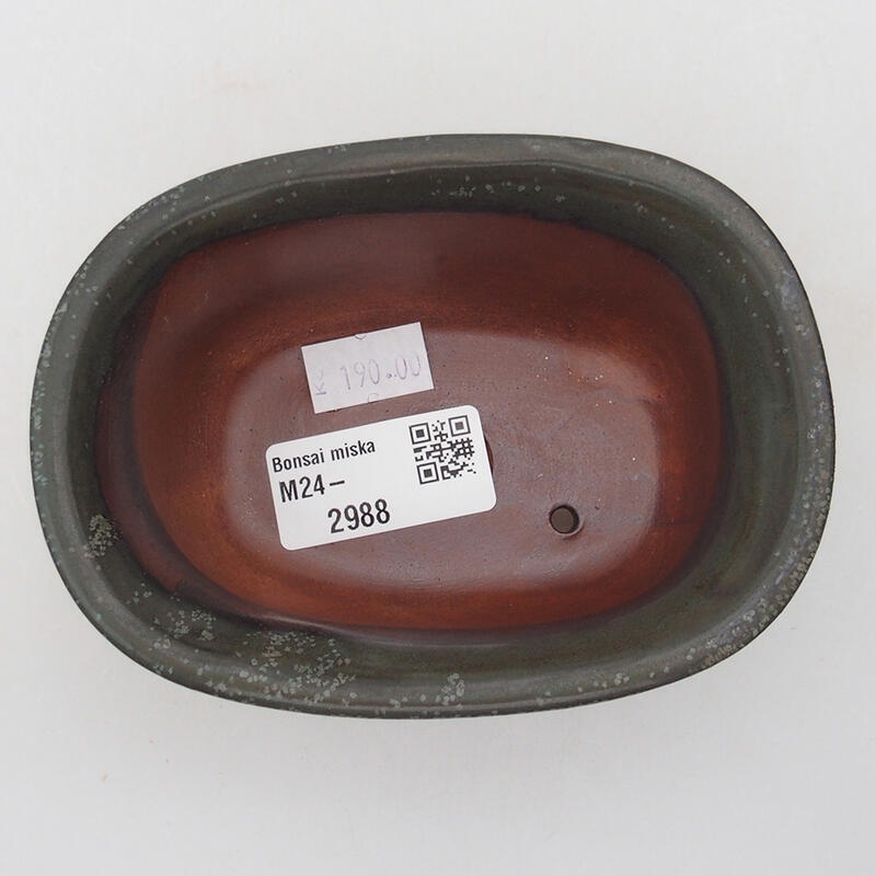 Bonsaischale aus Keramik 11,5 x 8 x 5 cm, grau