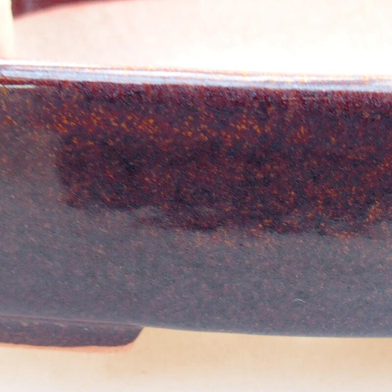 Bonsaischale aus Keramik 11,5 x 9,5 x 3,5 cm, braun