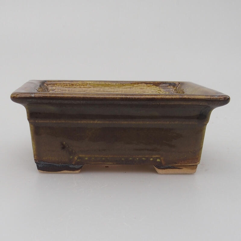 Bonsaischale aus Keramik 11,5 x 9,5 x 5 cm, grau