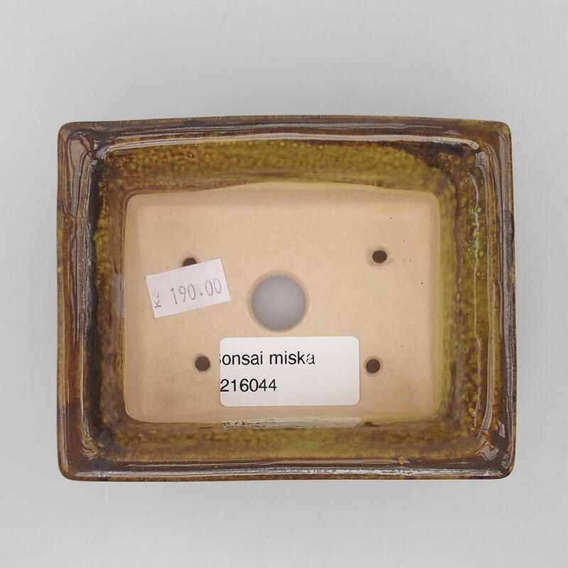 Bonsaischale aus Keramik 11,5 x 9,5 x 5 cm, grau