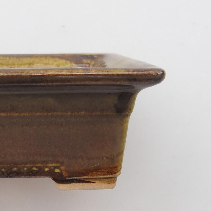 Bonsaischale aus Keramik 11,5 x 9,5 x 5 cm, grau