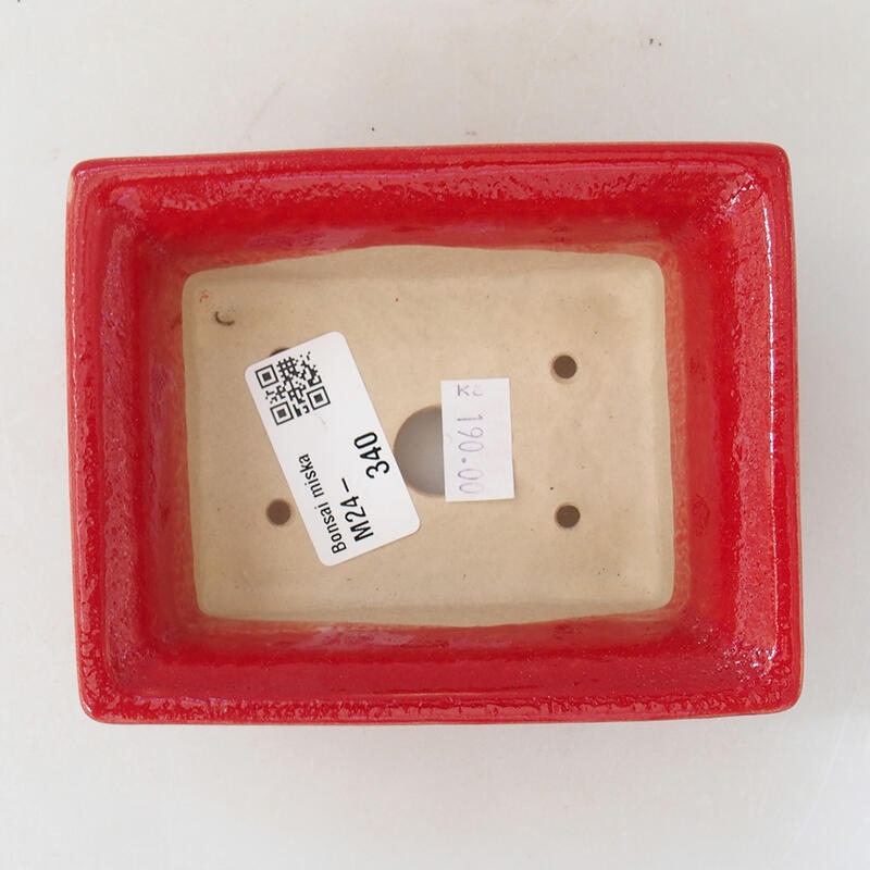 Bonsaischale aus Keramik 11,5 x 9 x 4,5 cm, Farbe rot