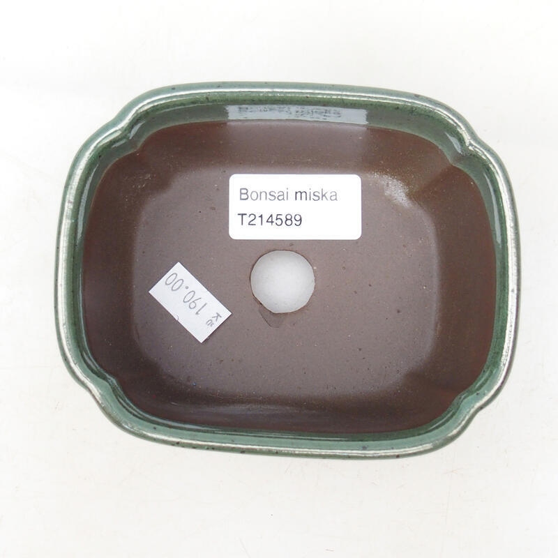 Bonsaischale aus Keramik 11,5 x 9 x 5,5 cm, grün