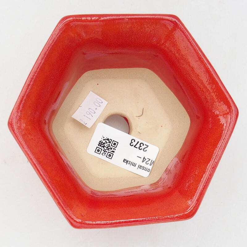Bonsaischale aus Keramik 11 x 10 x 5,5 cm, Farbe rot