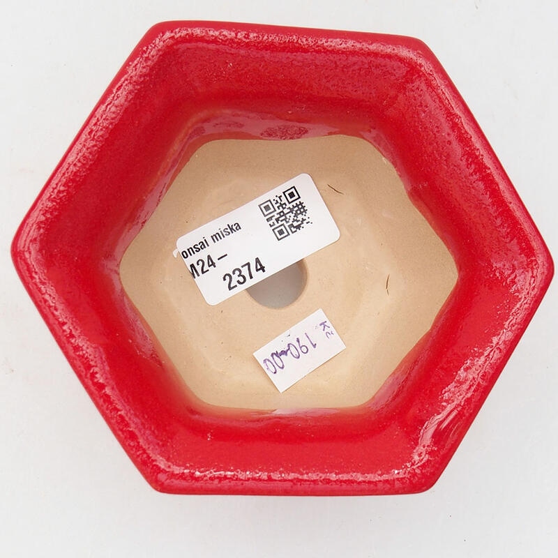 Bonsaischale aus Keramik 11 x 10 x 5,5 cm, Farbe rot