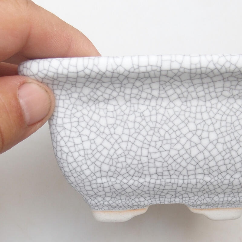 Bonsaischale aus Keramik 11 x 11 x 6,5 cm, Raku-Farbe