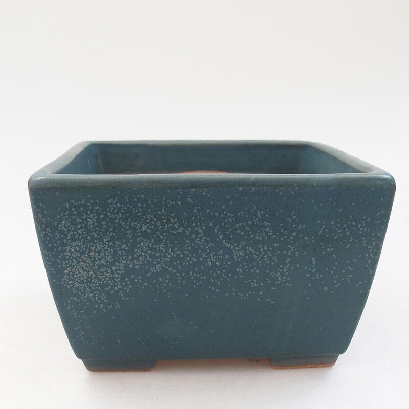 Bonsaischale aus Keramik 11 x 11 x 7 cm, Farbe blau
