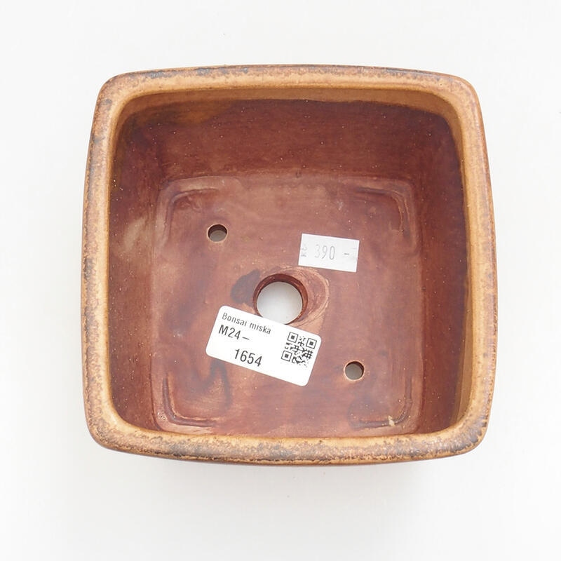 Bonsaischale aus Keramik 11 x 11 x 8 cm, orange