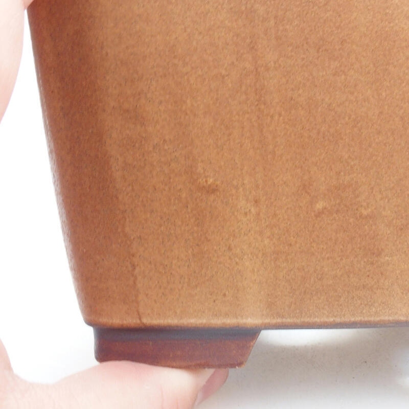 Bonsaischale aus Keramik 11 x 11 x 8 cm, orange