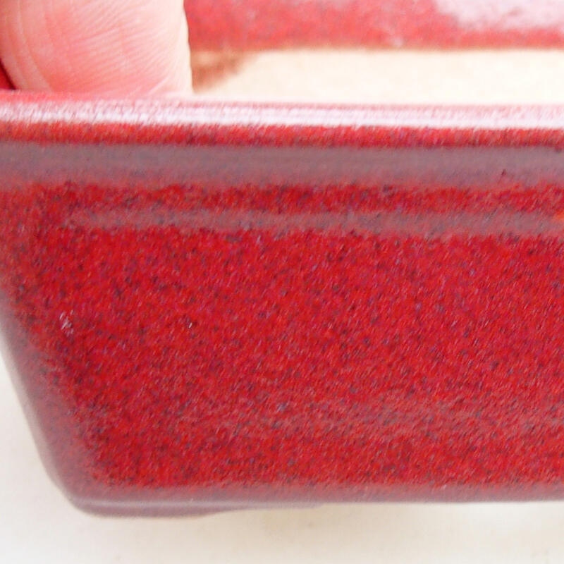 Bonsaischale aus Keramik 11 x 7,5 x 4 cm, Farbe burgunderrot