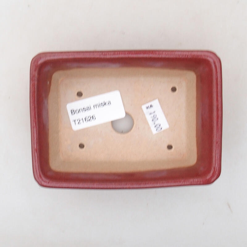 Bonsaischale aus Keramik 11 x 7,5 x 4 cm, Farbe burgunderrot