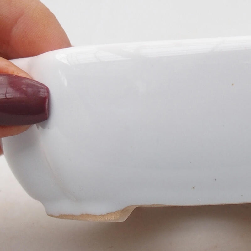 Bonsaischale aus Keramik 11 x 8,5 x 3,5 cm, weiß