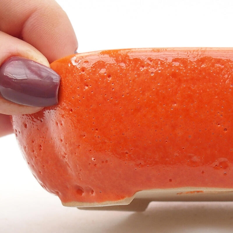 Bonsaischale aus Keramik 11 x 8,5 x 3,5 cm, orange