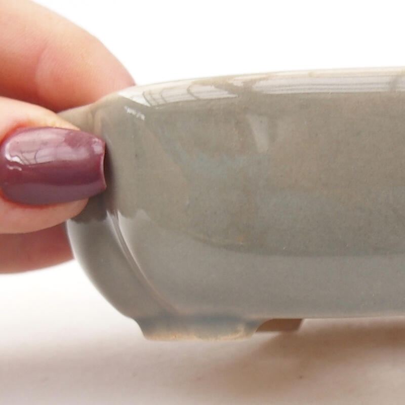 Bonsaischale aus Keramik 11 x 8,5 x 3,5 cm, grau