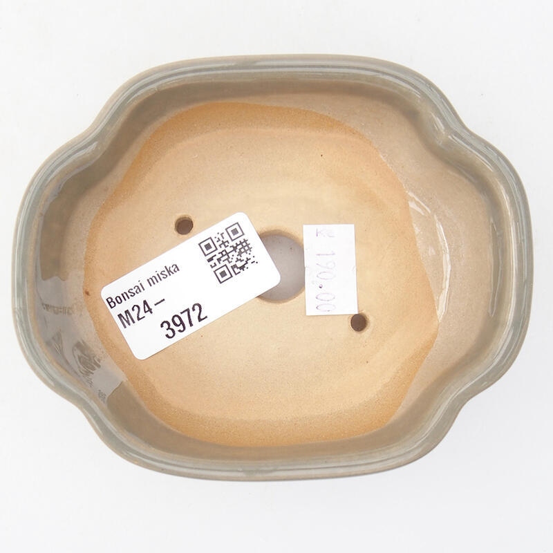 Bonsaischale aus Keramik 11 x 8,5 x 3,5 cm, grau