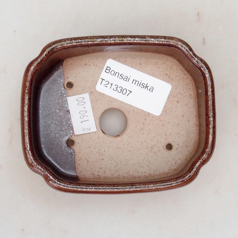 Bonsaischale aus Keramik 11 x 8,5 x 4 cm, braun