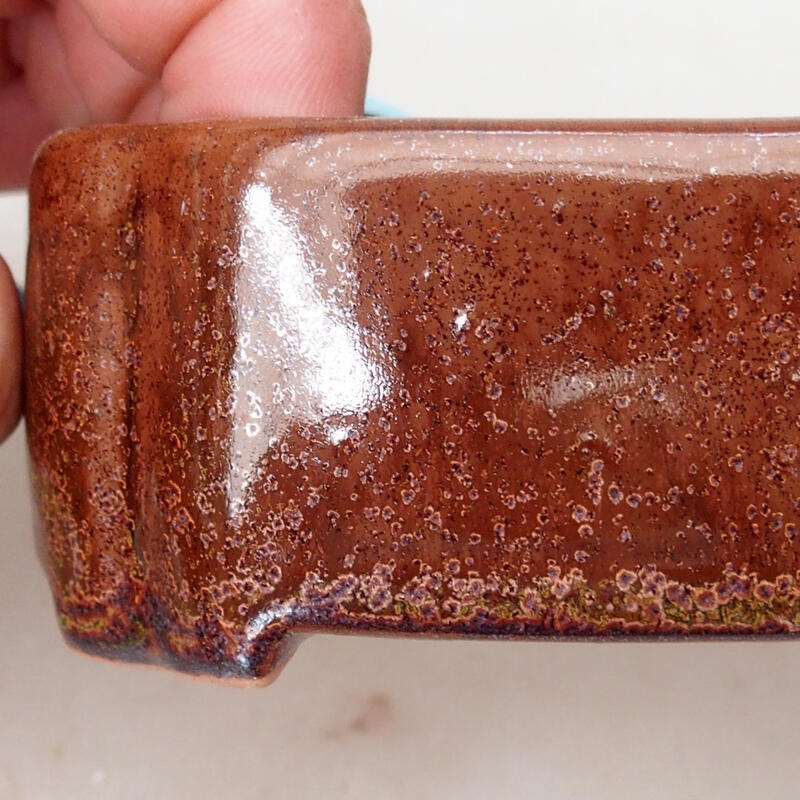 Bonsaischale aus Keramik 11 x 8,5 x 4 cm, braun