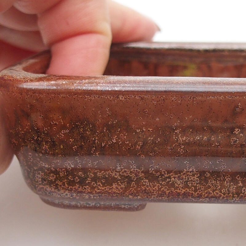 Bonsaischale aus Keramik 11 x 8 x 3 cm, braun