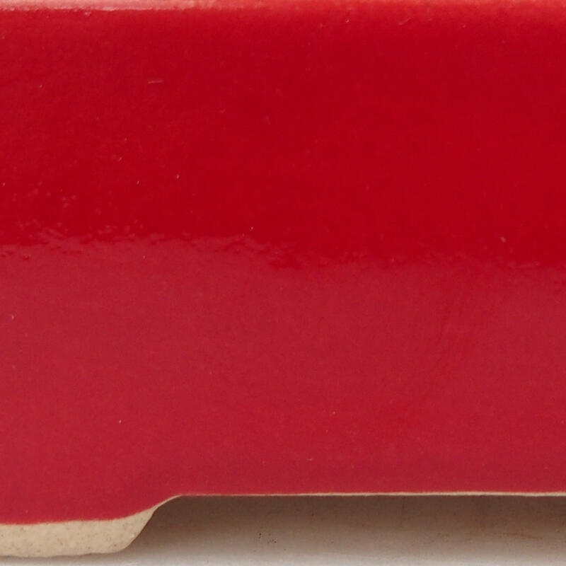 Bonsaischale aus Keramik 11 x 9,5 x 3 cm, Farbe rot