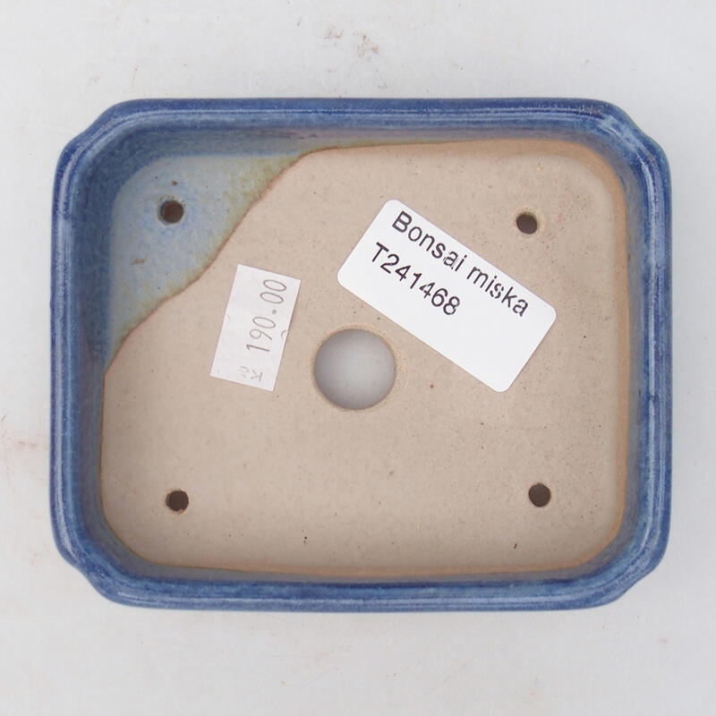 Bonsaischale aus Keramik 11 x 9,5 x 3 cm, Farbe blau
