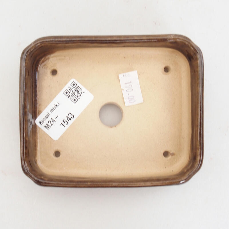 Bonsaischale aus Keramik 11 x 9 x 3,5 cm, braun