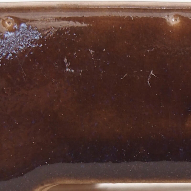 Bonsaischale aus Keramik 11 x 9 x 3,5 cm, braun