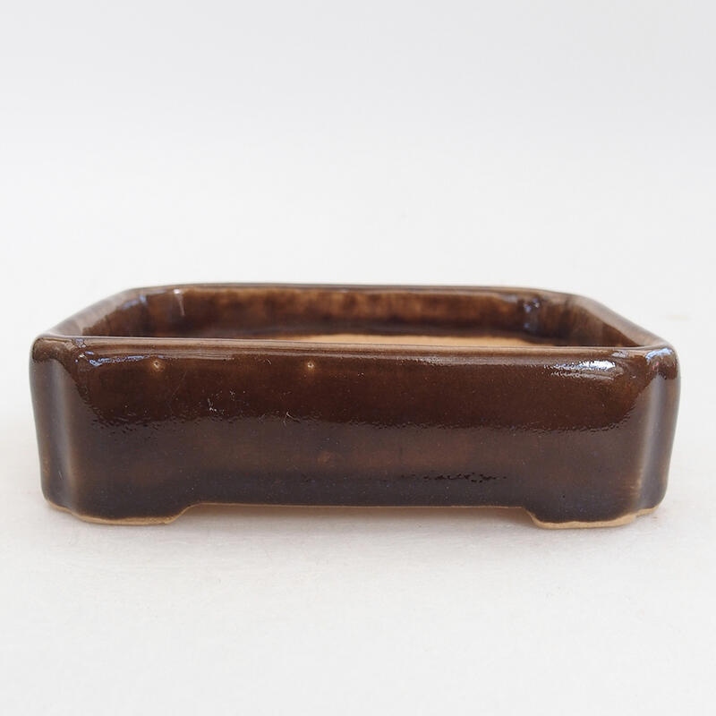 Bonsaischale aus Keramik 11 x 9 x 3,5 cm, braun