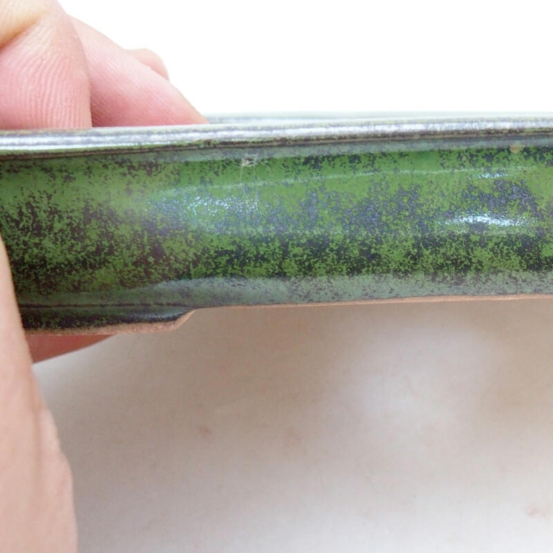 Bonsaischale aus Keramik 12,5 x 10,5 x 2,5 cm, grün
