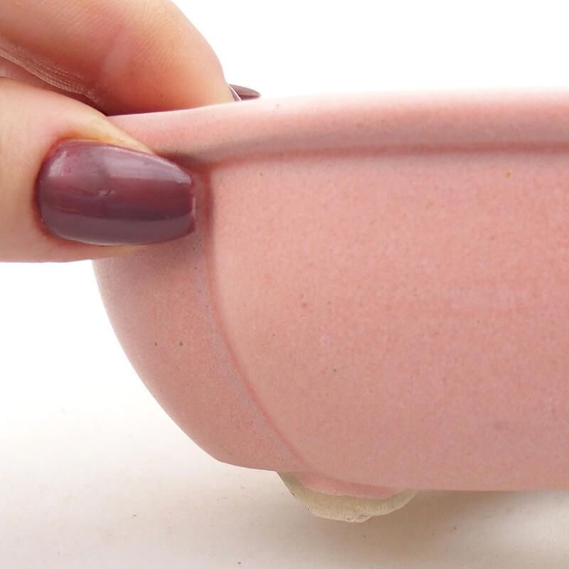 Bonsaischale aus Keramik 12,5 x 10,5 x 4,5 cm, rosa