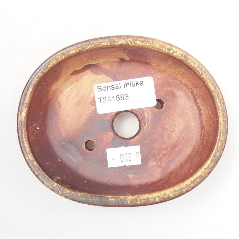 Bonsaischale aus Keramik 12,5 x 10,5 x 4 cm, braun