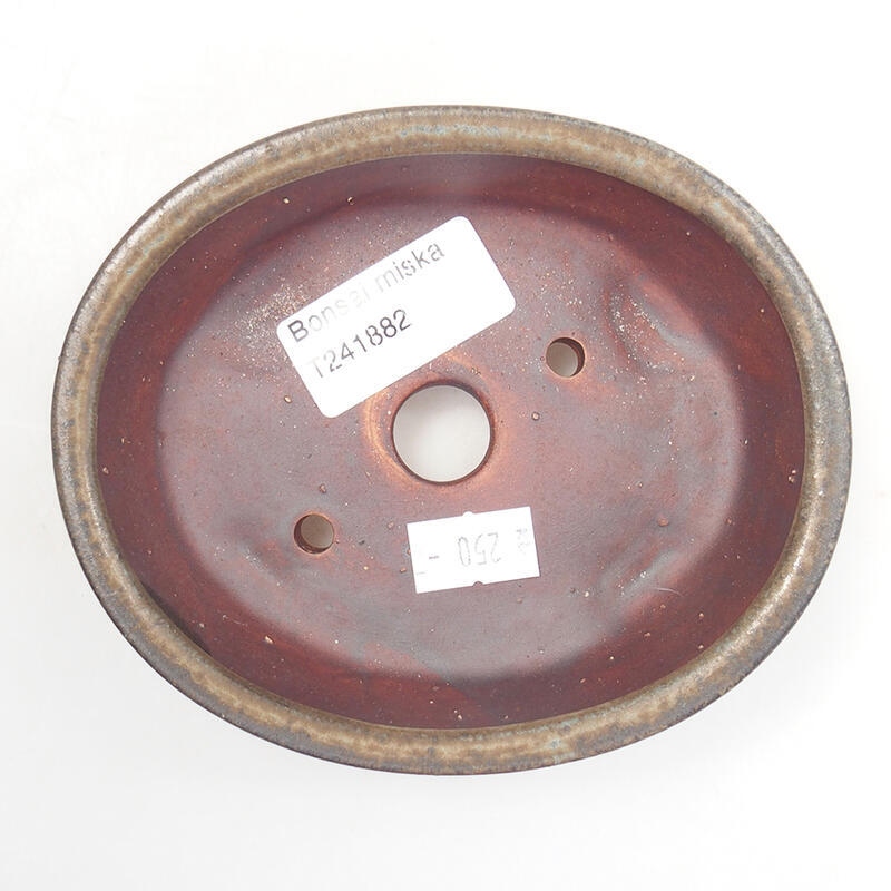 Bonsaischale aus Keramik 12,5 x 10,5 x 4 cm, braun