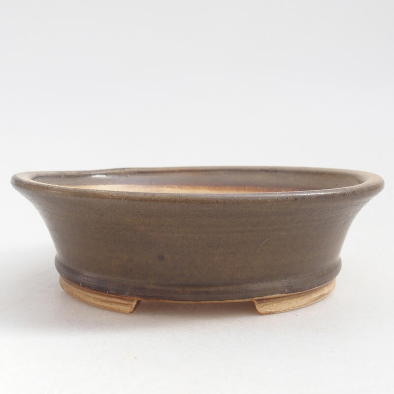 Bonsaischale aus Keramik 12,5 x 11,5 x 4 cm, braun