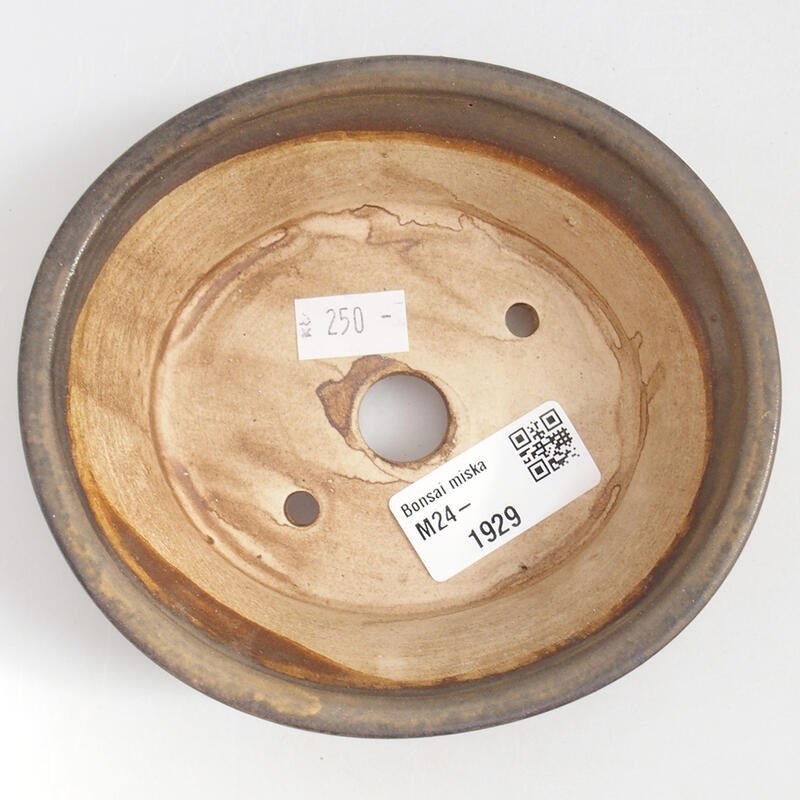 Bonsaischale aus Keramik 12,5 x 11,5 x 4 cm, braun