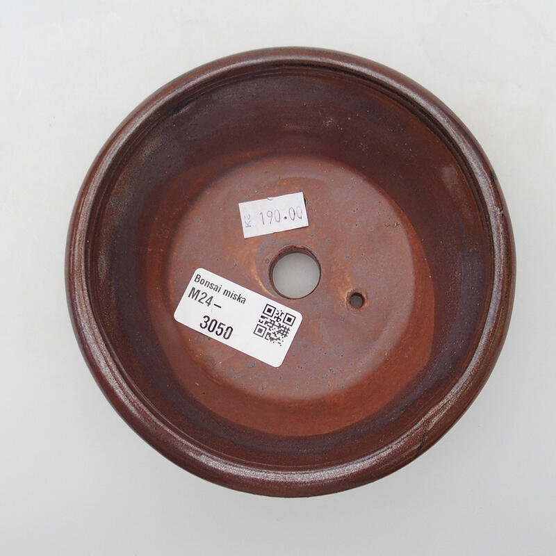 Bonsaischale aus Keramik 12,5 x 12,5 x 3,5 cm, Farbe braun-schwarz