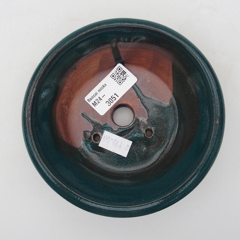 Bonsaischale aus Keramik 12,5 x 12,5 x 3,5 cm, grün