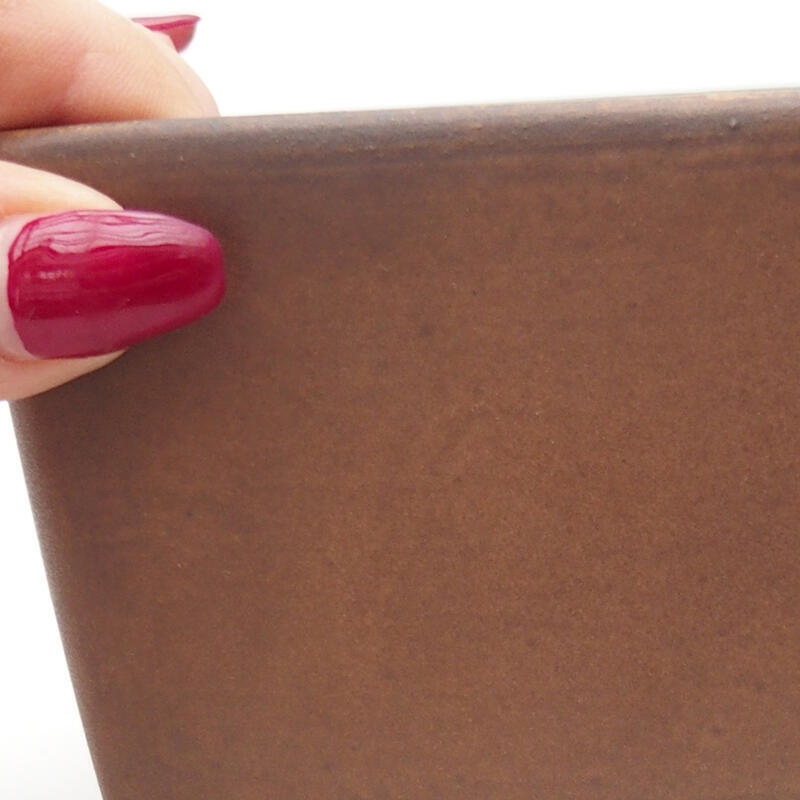 Bonsaischale aus Keramik 12,5 x 12,5 x 8 cm, braun