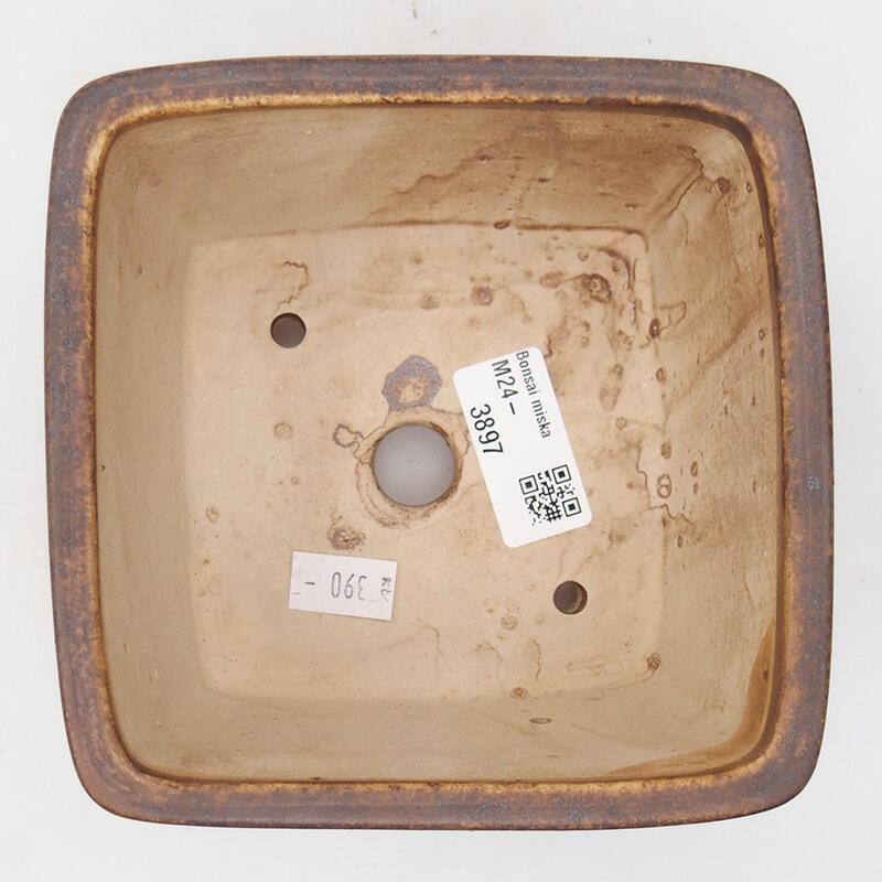 Bonsaischale aus Keramik 12,5 x 12,5 x 8 cm, braun