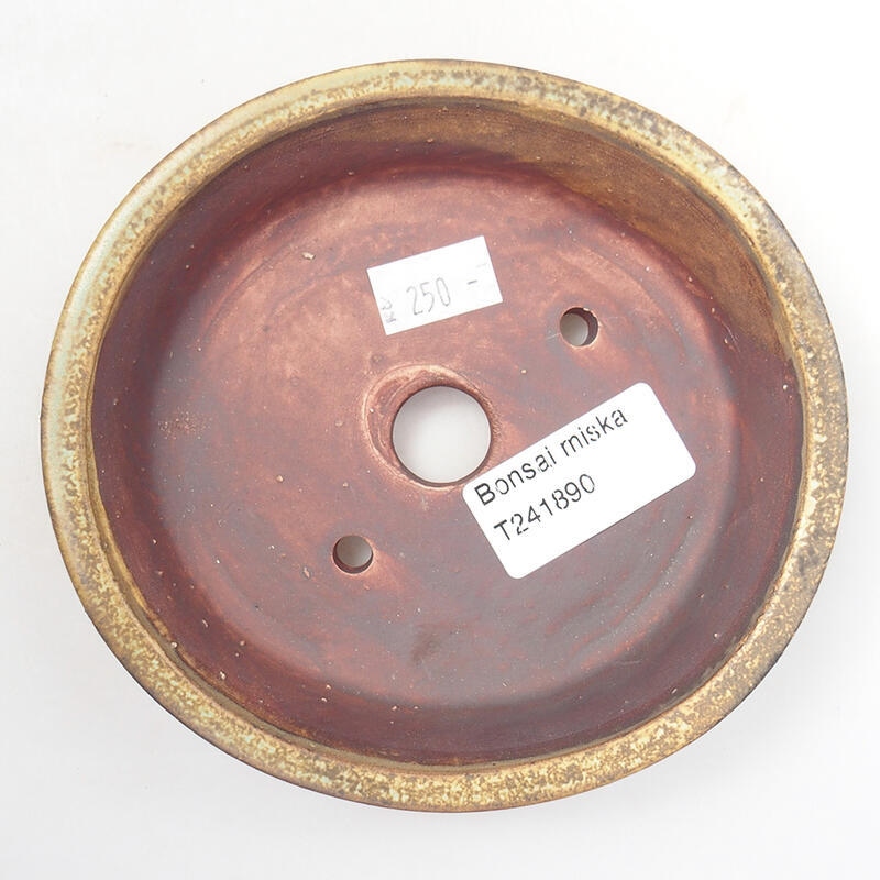 Bonsaischale aus Keramik 12,5 x 12 x 3,5 cm, braun